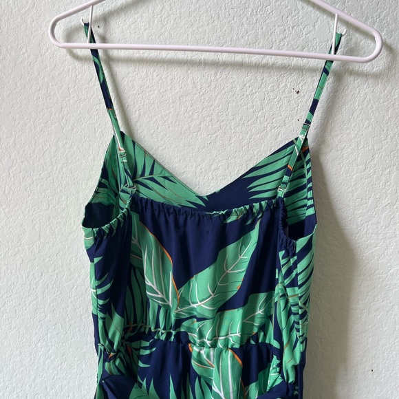 Summer blue and green tropical print sundress small - Picture 3 of 8